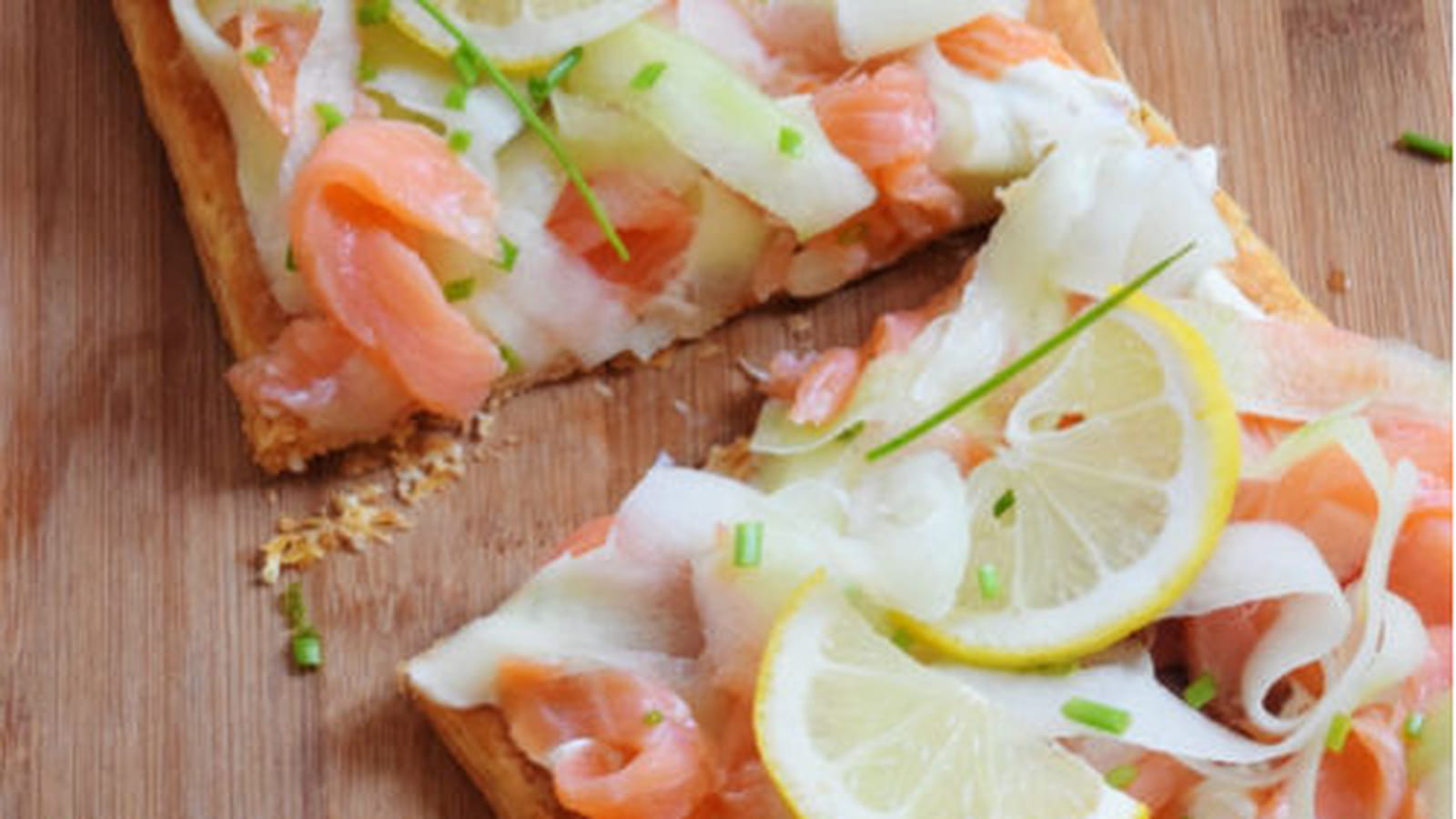 Tarte au saumon fumé et concombre