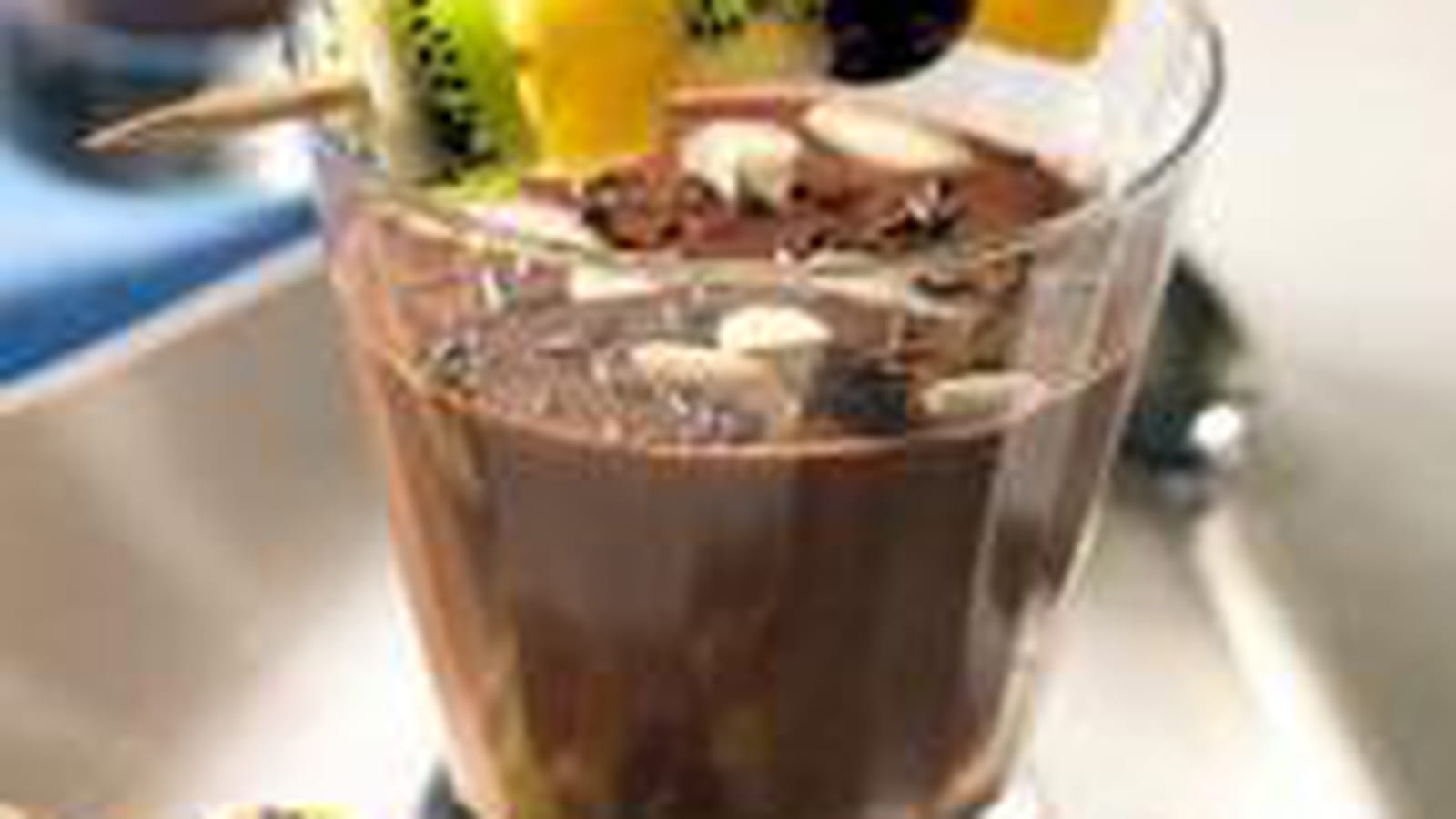 Brochette et crème chocolat
