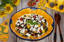 Salade d'aubergines rôties, tomates cerises et mozarella : Etape 2
