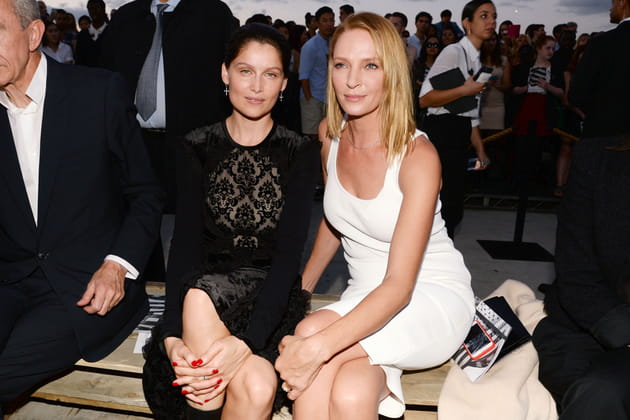 Laetitia Casta et Uma Thurman au défilé Givenchy