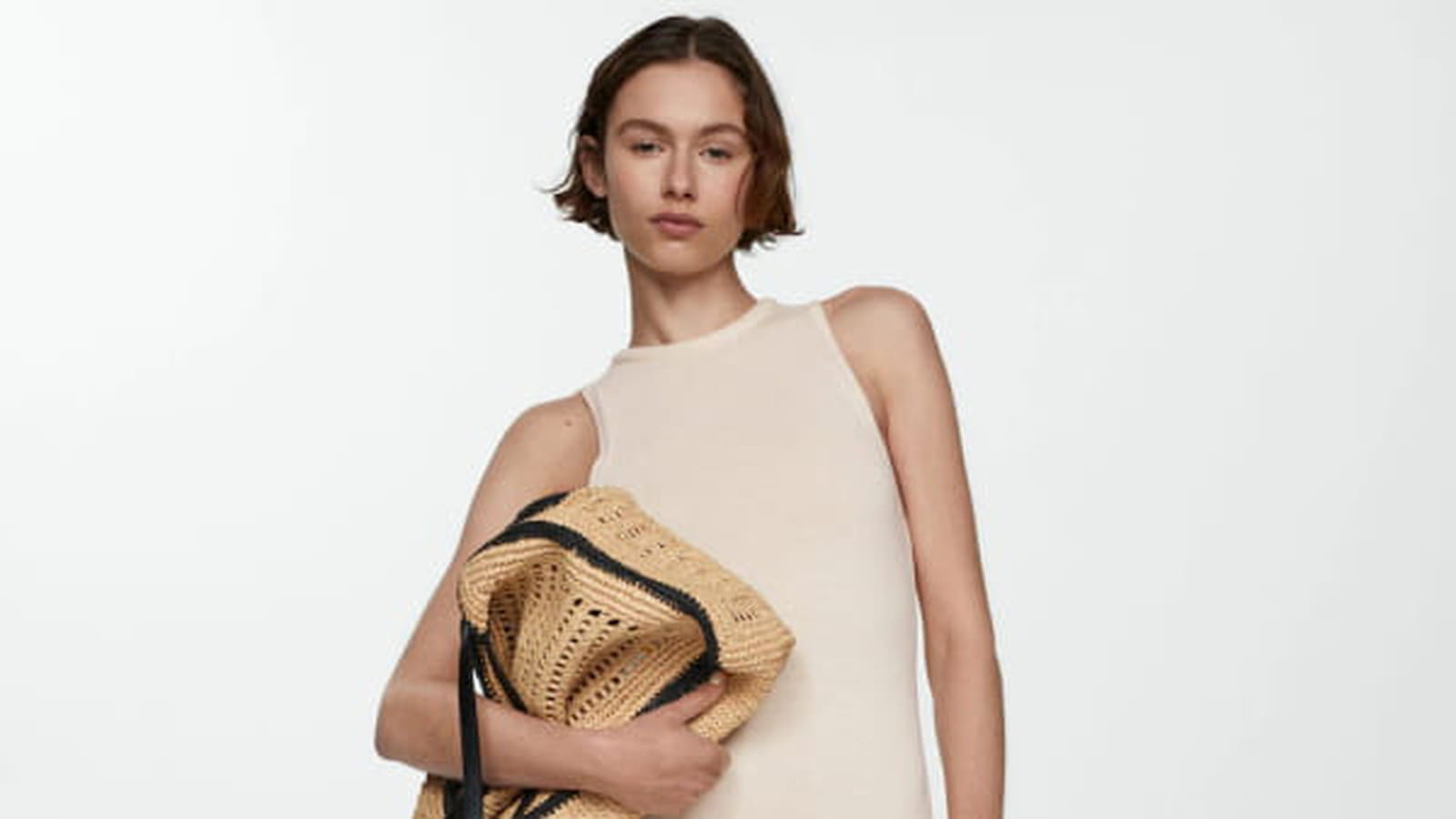 Robe longue en maille Mango
