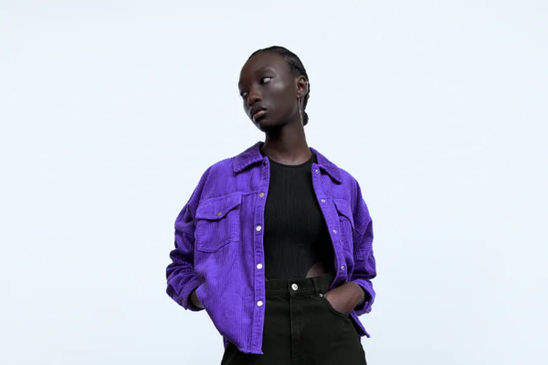 BRAVA Chemise Boxy en velours côtelé fin