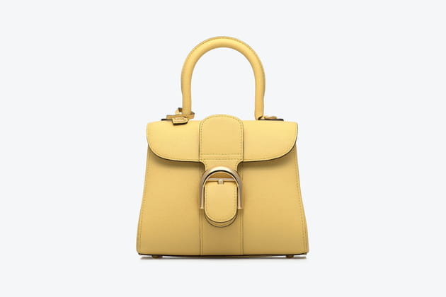 Sac &agrave; main jaune &agrave; boucle