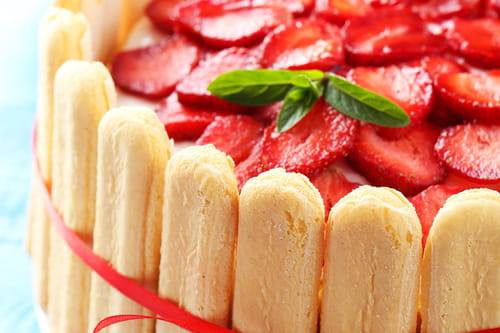 Charlotte aux fraises sans gélatine