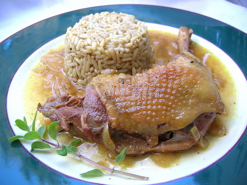 Poule au curry et son riz pilaf