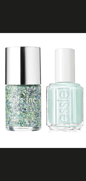 Vernis vert d'eau et vert paillet&eacute;