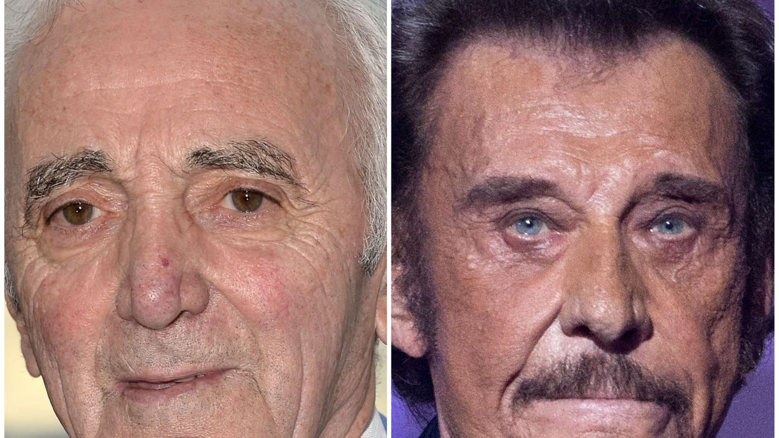 Charles Aznavour et Johnny Hallyday