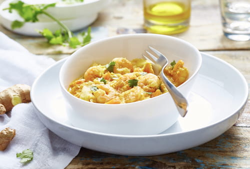 Curry de crevettes aux poireaux et carottes au Thermomix