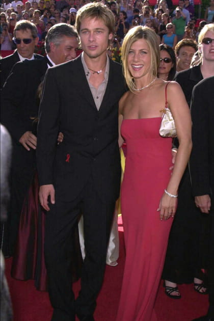 Jennifer Aniston en robe longue rose