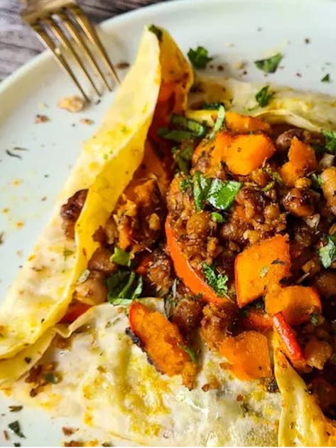 Galette potimarron, pois chiches et boulghour