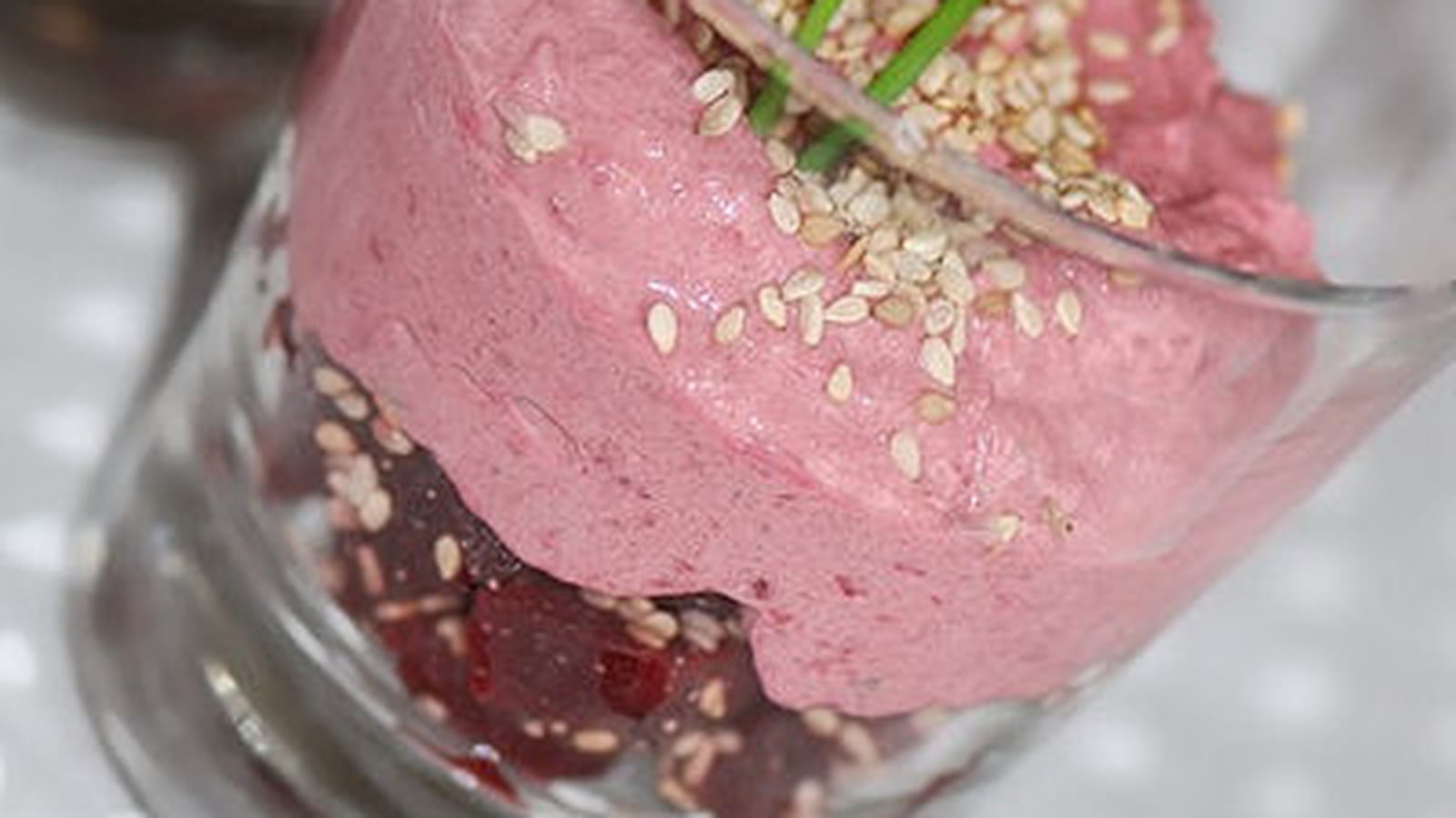 Verrine de betterave au chèvre frais