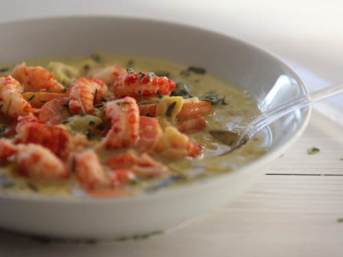 Nage d'écrevisses aux herbes du jardin