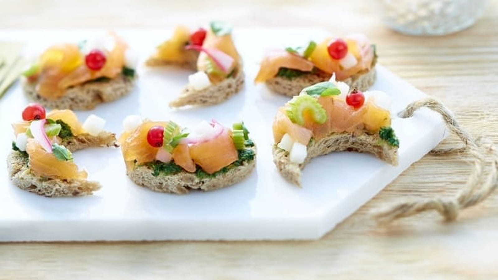 Ceviche de saumon fumé et poire