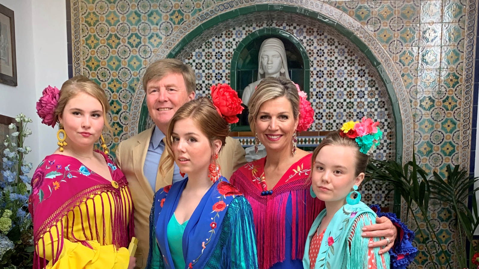 Catharina-Amalia des Pays-Bas, Willem-Alexander des Pays-Bas, Alexia des Pays-Bas, Maxima des Pays-Bas et Ariane des Pays-Bas