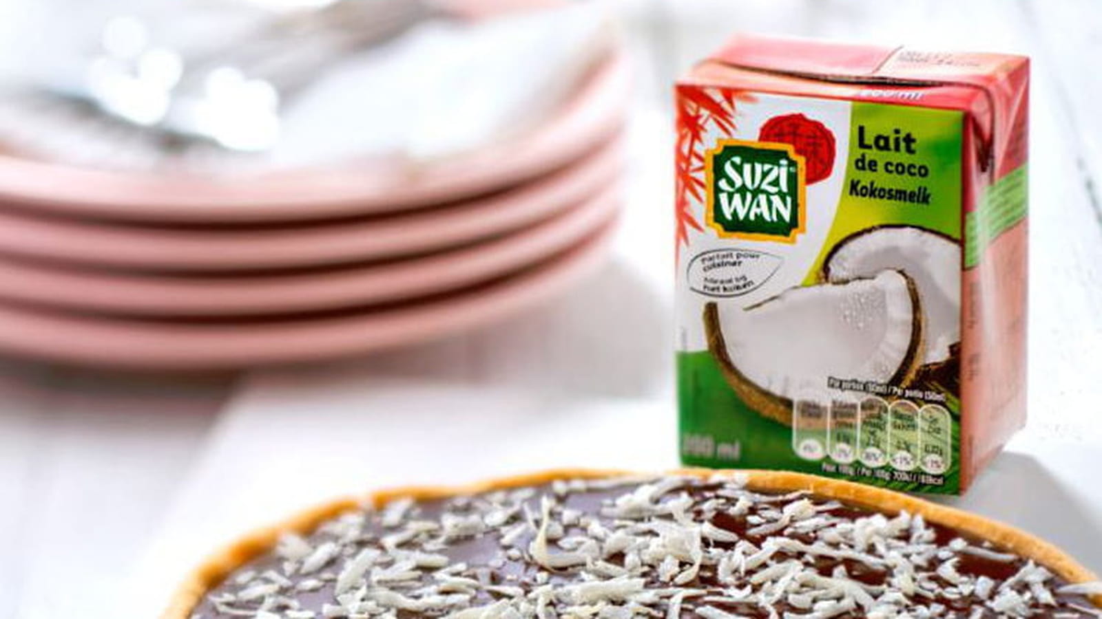 Tarte au chocolat, caramel beurre salé et lait de coco