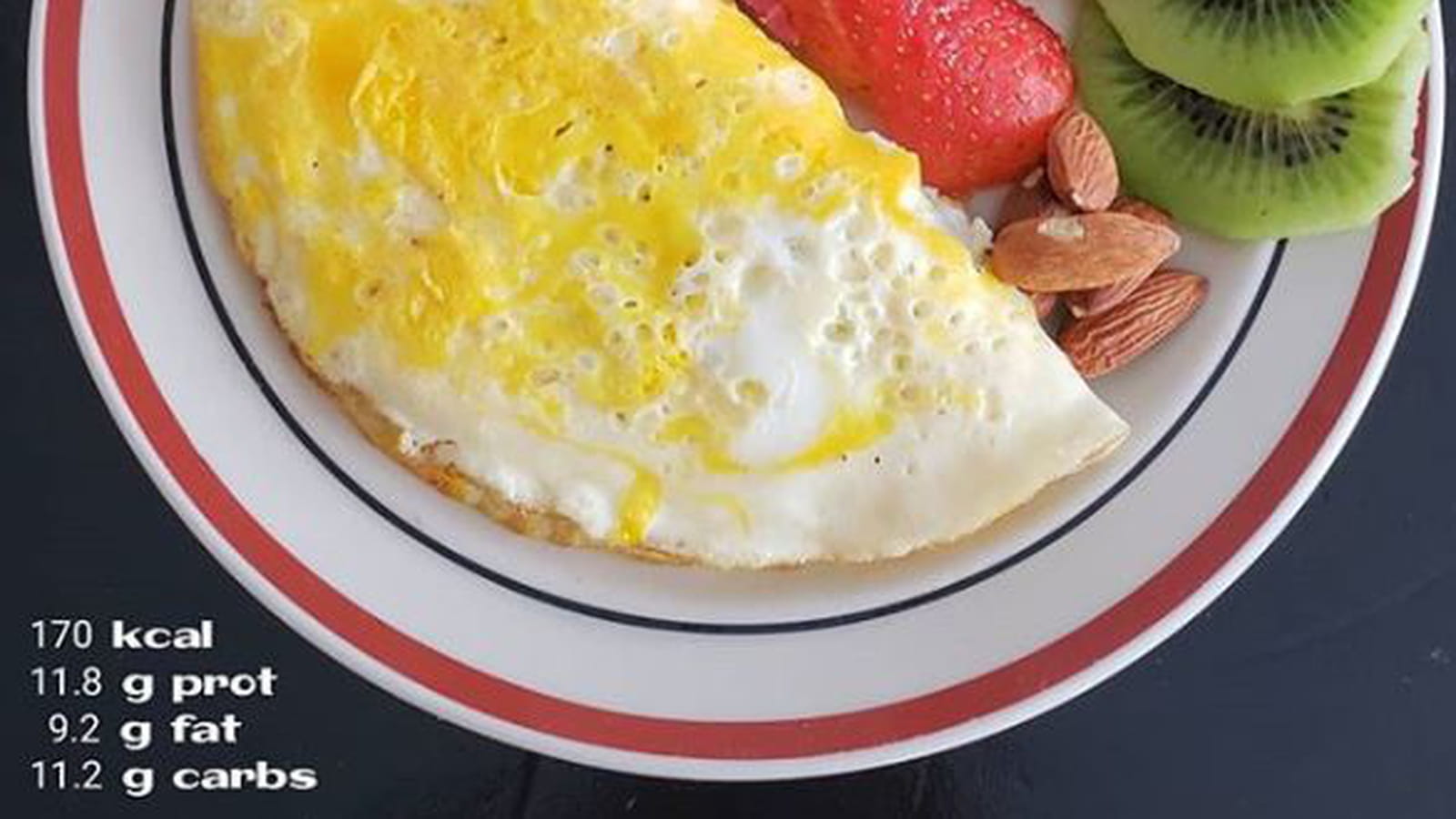 Omelette et fruits de saison
