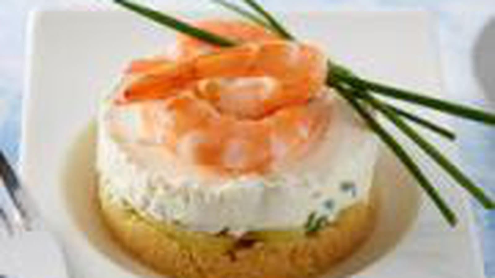 Cheesecake de crevettes et Ratte du Touquet