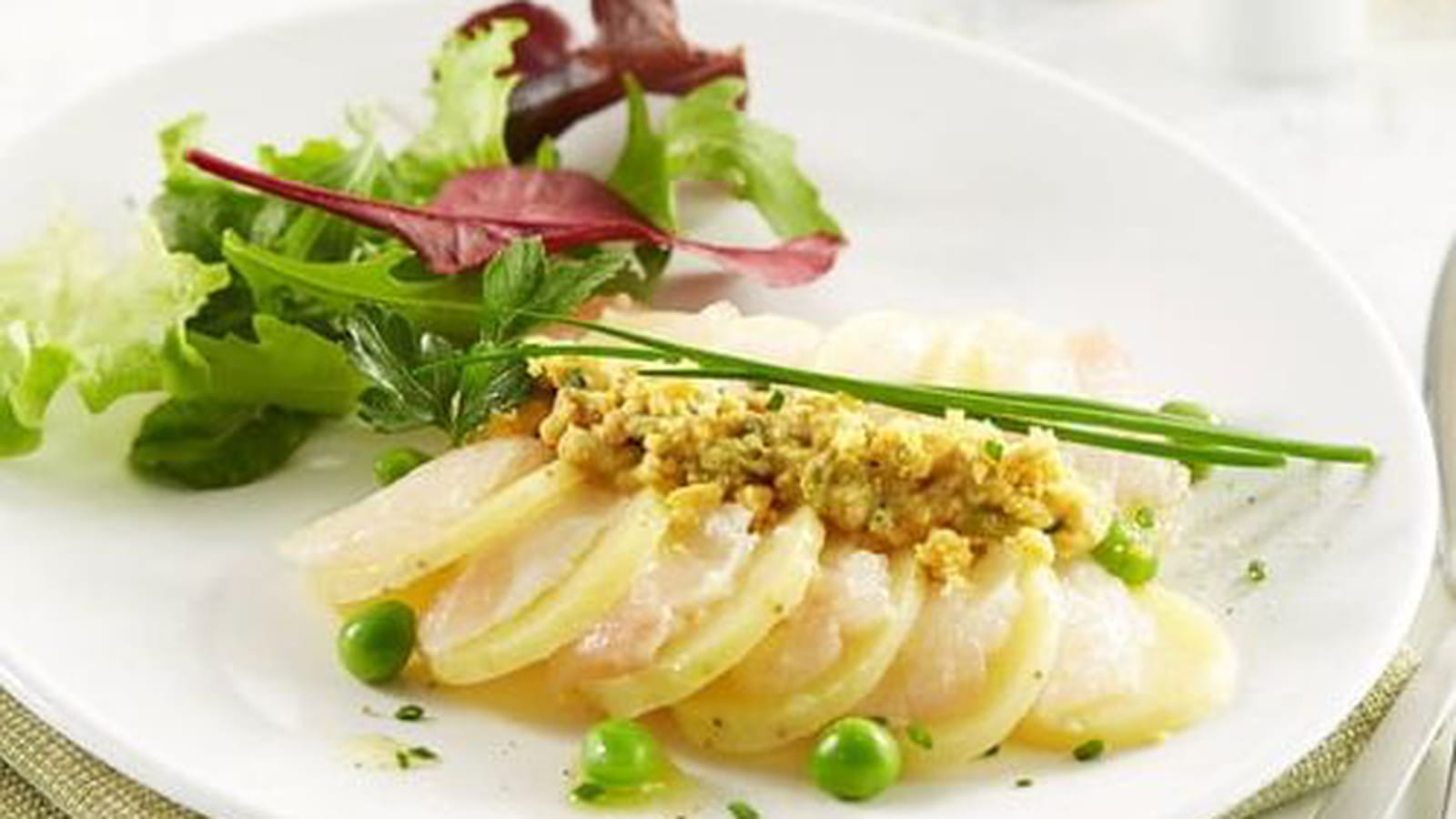 Carpaccio de Ratte du Touquet et dorade, sauce gribiche