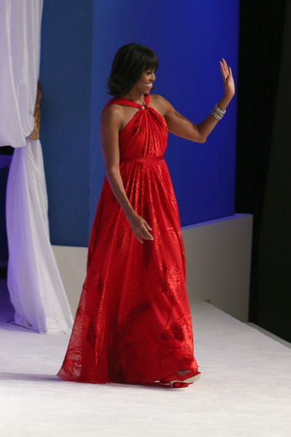 Michelle Obama en robe rouge Jason Wu