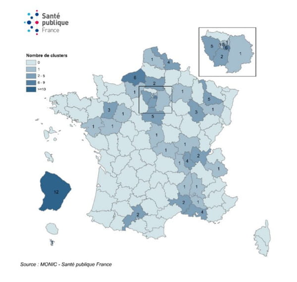 carte cluster france au 1er juillet
