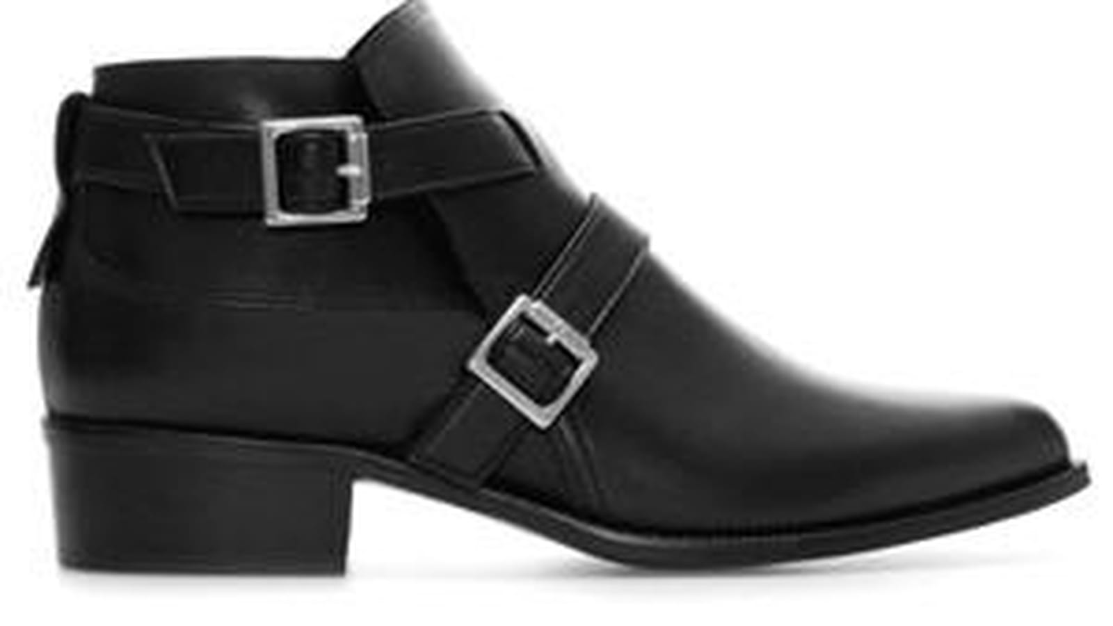 Bottines en cuir noir de Zara