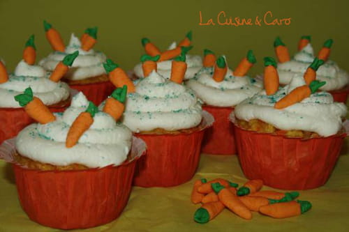 Cupcakes carottes nuage chocolat blanc