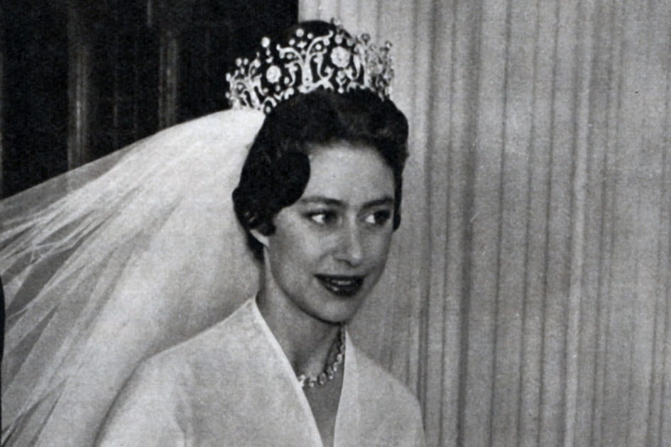 La coiffure de mari&eacute;e de la Princesse Margaret