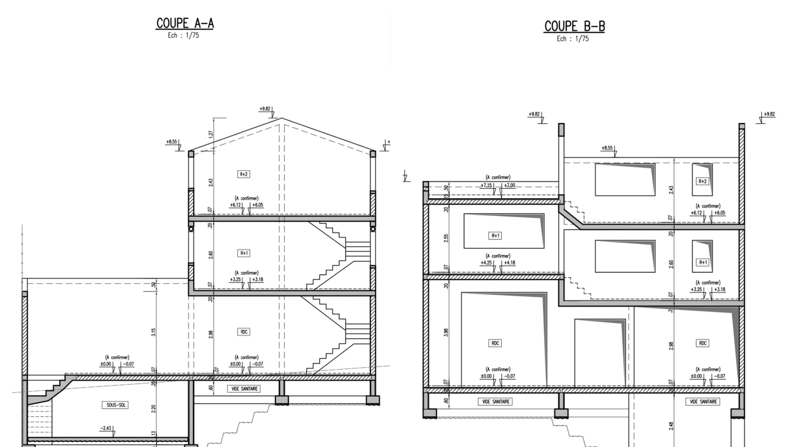 Plans de coupe de la maison