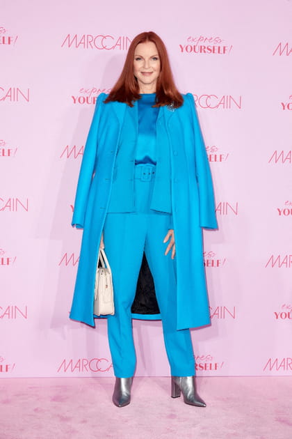 Marcia Cross en total look bleu