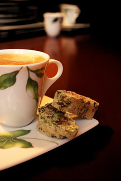 Biscottis pistache et pépites de chocolat noir