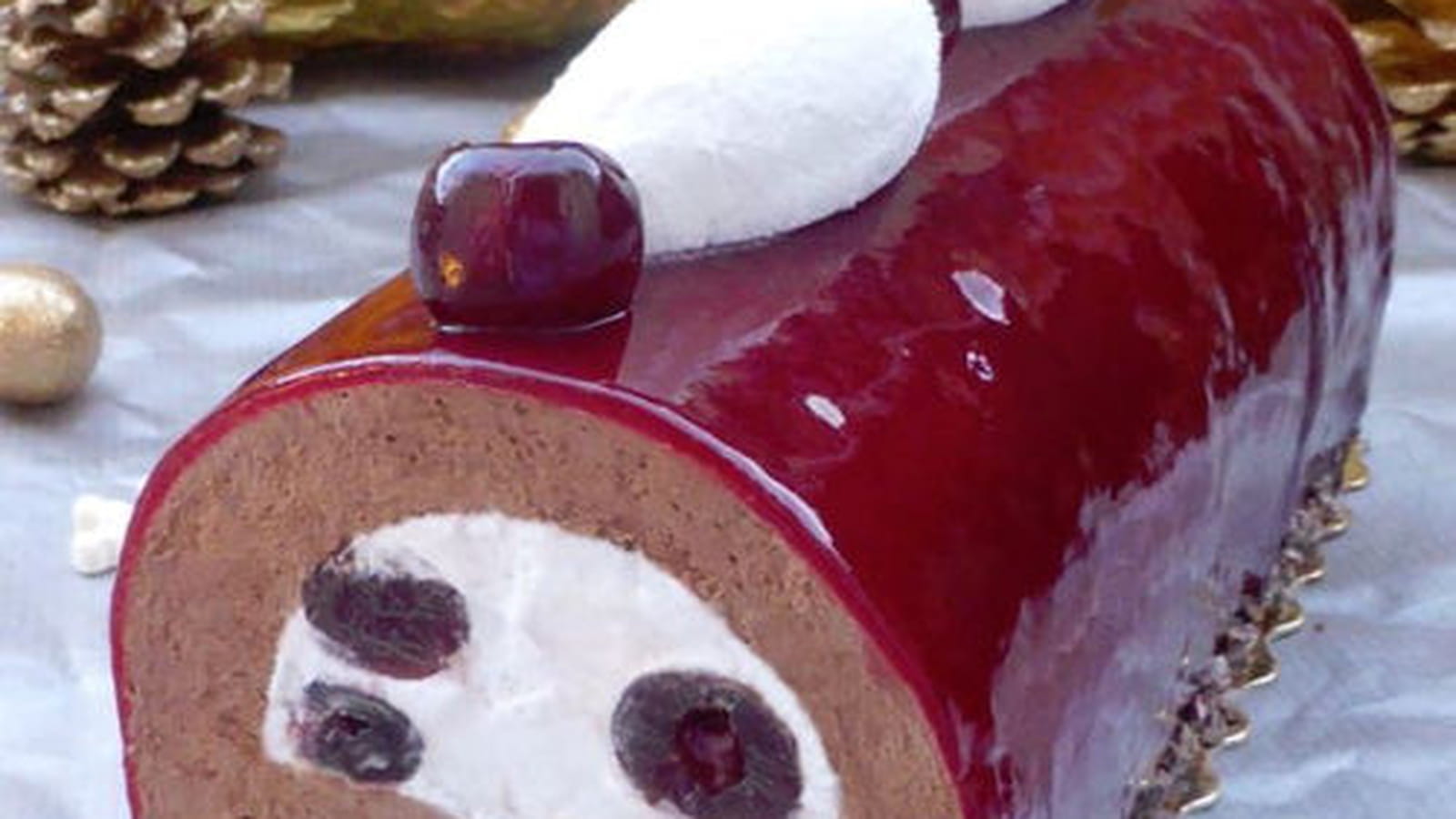 Bûche vegan façon forêt noire