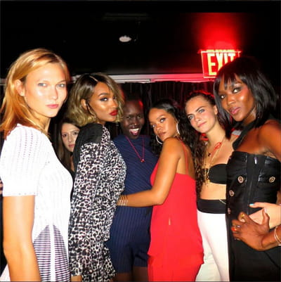cara delevingne rihanna jourdan dunn karlie kloss naomi campbell alek wek