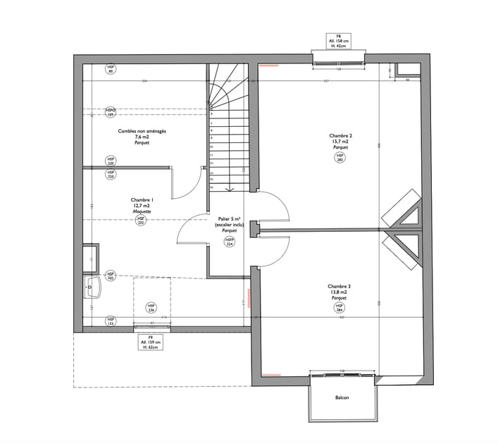 Le plan du 1er &eacute;tage avant travaux