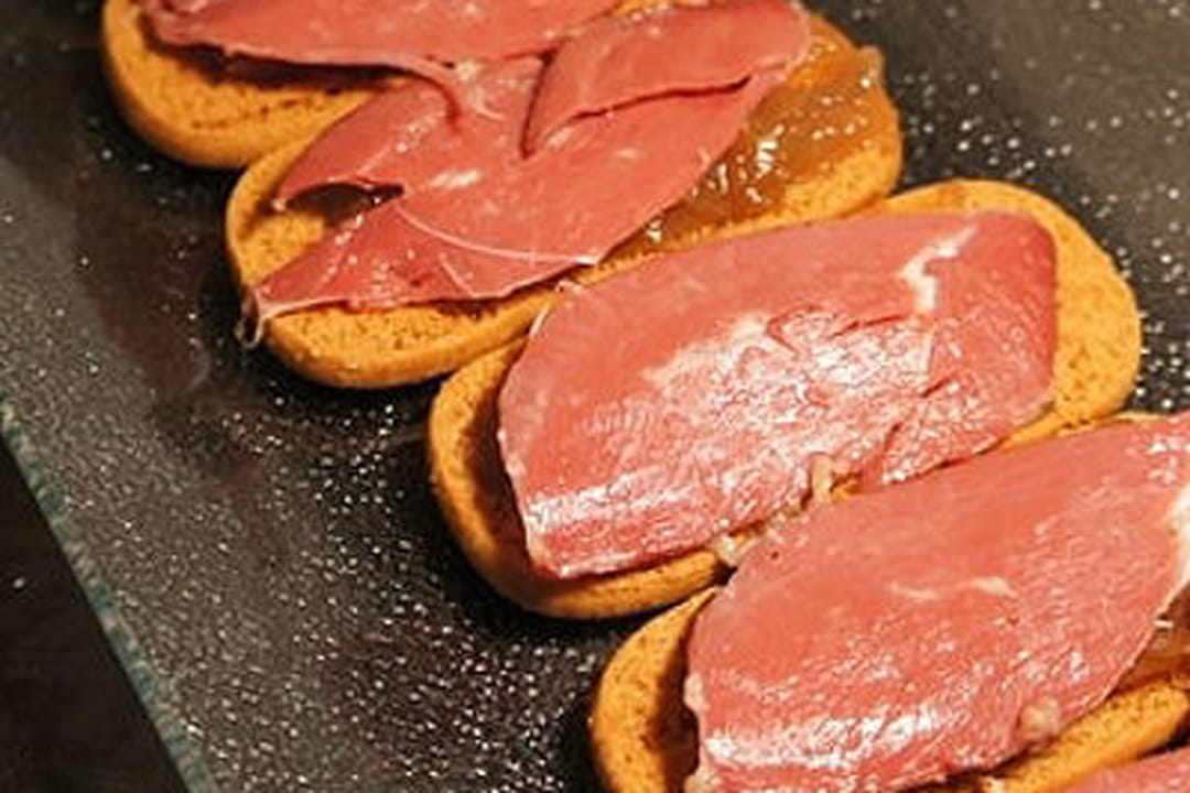 Toast de magret de canard sur speculoos