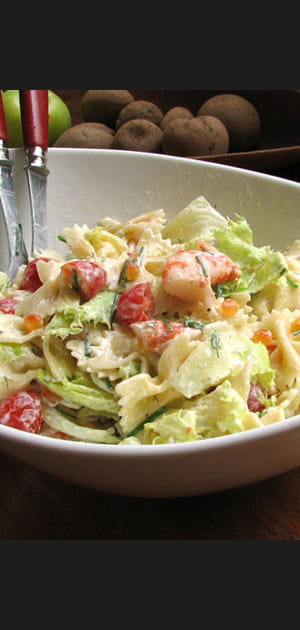 Salade de farfalles aux crevettes