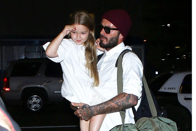 Harper Beckham dans les bras de David (on est jaloux)