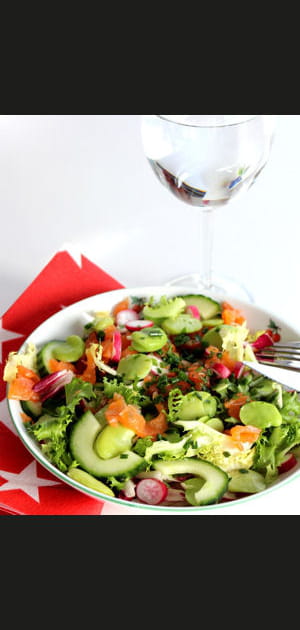 Salade Truite Fum&eacute;e et F&egrave;ves