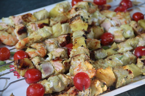 Brochettes au poisson à la plancha