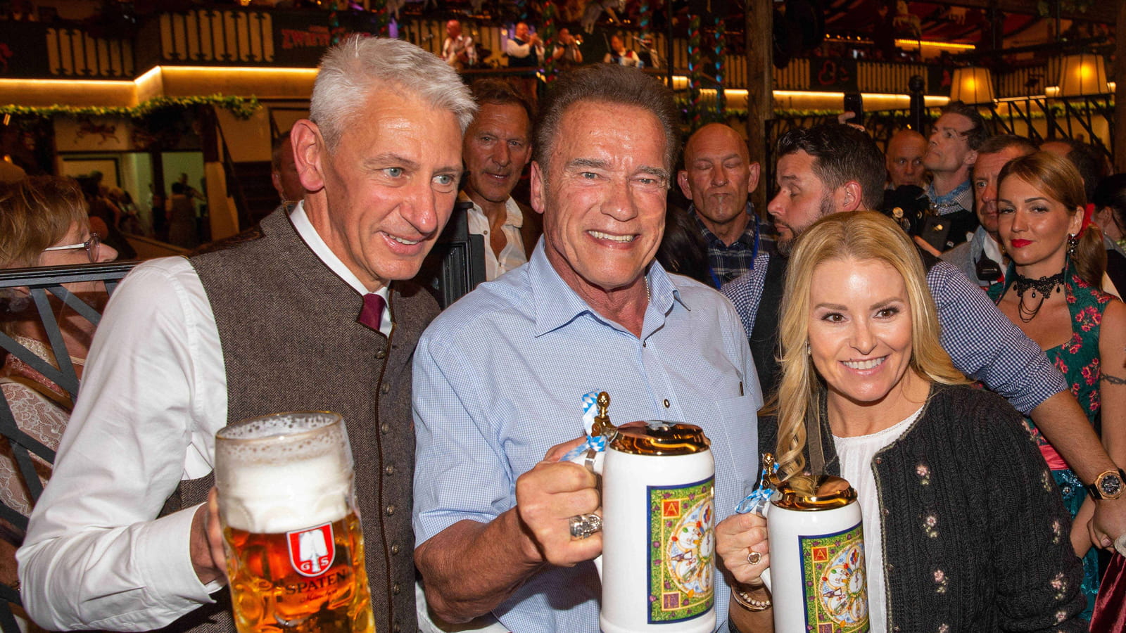 Siegried Able, Arnold Schwarzenegger et Heather Miligan 