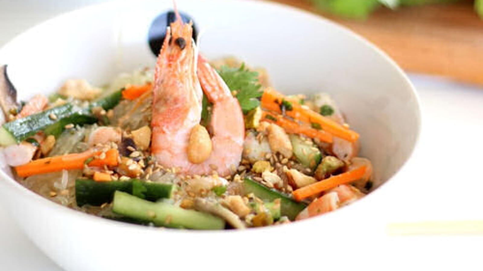 Salade de vermicelles de riz et crevettes