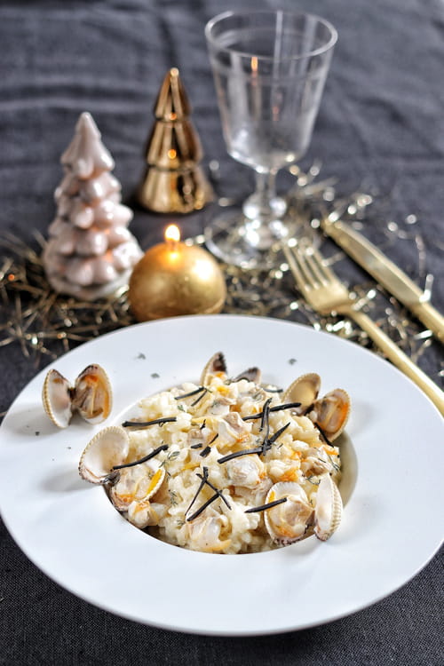 Risotto aux coques et à la truffe