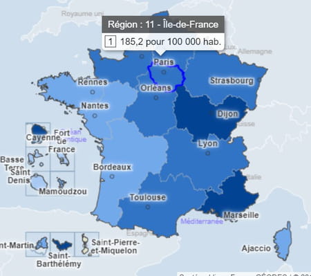 carte covid idf