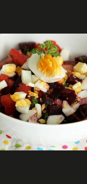 Salade de betteraves &agrave; l'oeuf dur