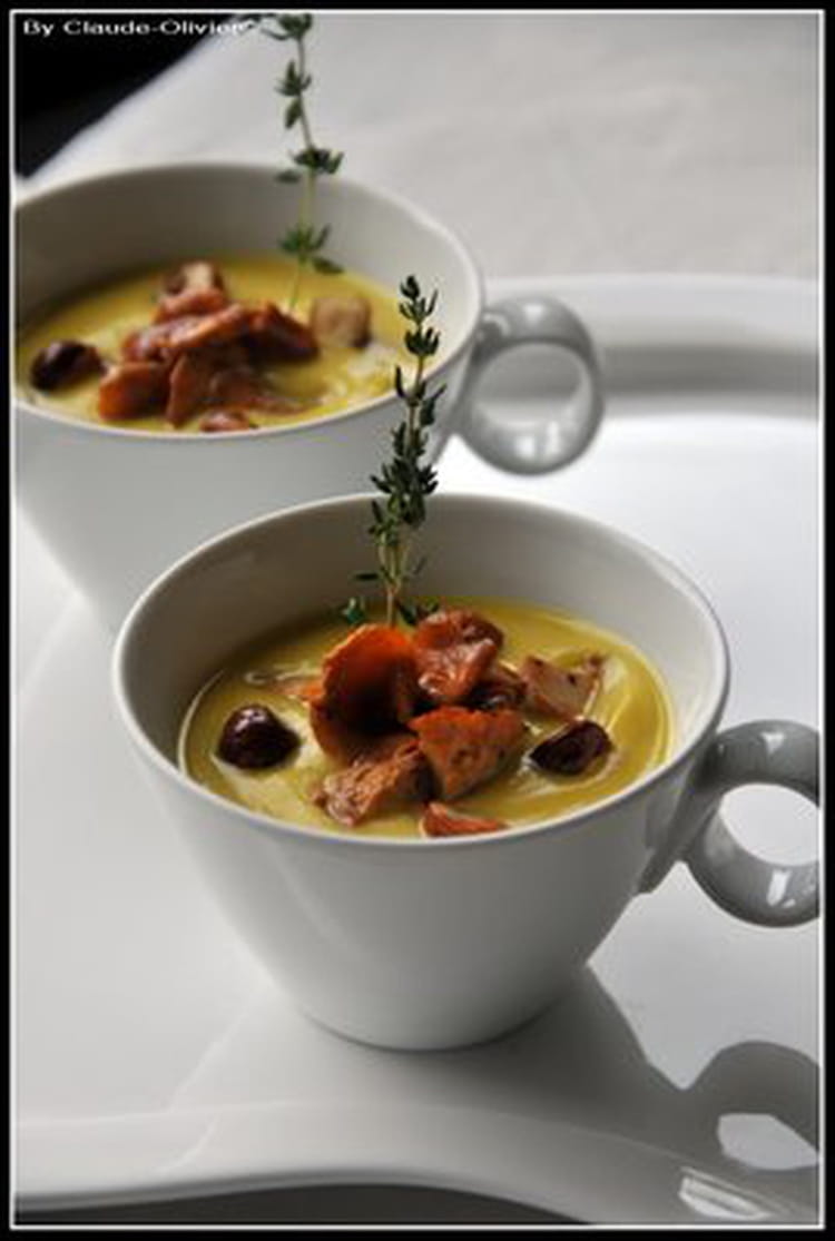 Recette de Velouté de butternut aux chanterelles