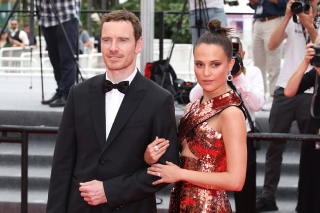 Michael Fassbender et Alicia Vikander, &agrave; la projection de "Holy Spider", le 22&nbsp;mai