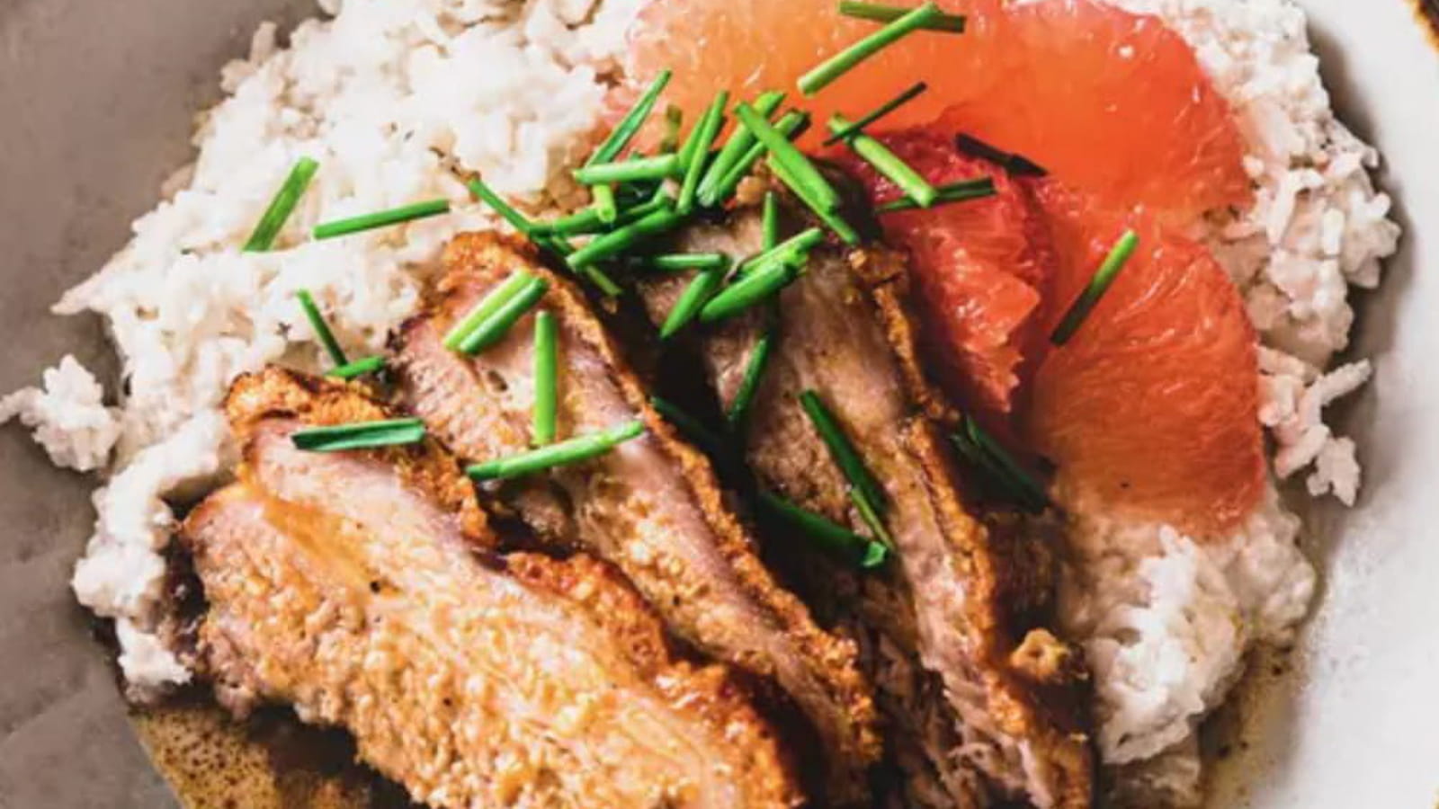 Crispy pork au Pamplemousse de Floride