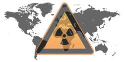 plus on s'éloigne du lieu de la fuite radioactive, plus les risques de