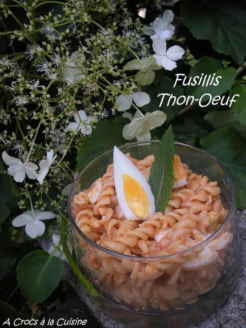 Salade de fusilli au thon et oeuf