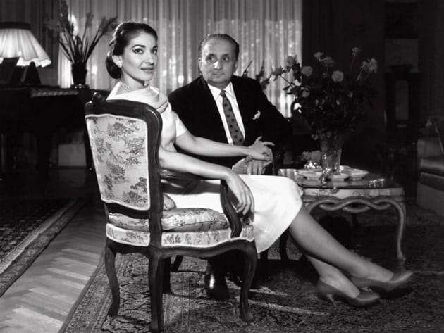 Maria Callas, chez elle avec son mari