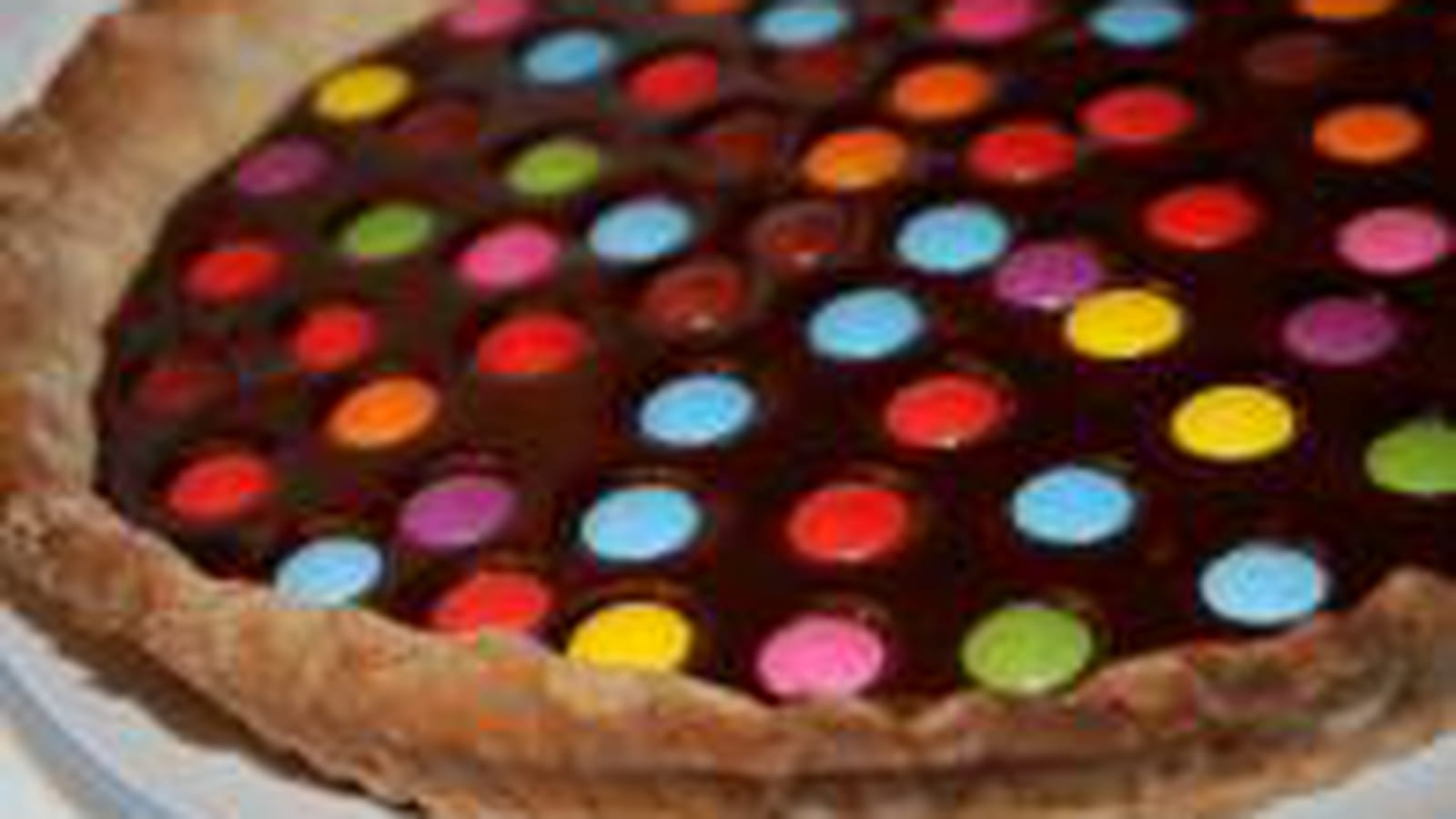 Tarte chocolatée aux smarties